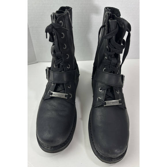 Harley Davidson Ranger 8” Black Leather Zip Lace Buckle Motorcycle Boot Mens 9 M - Picture 4 of 16